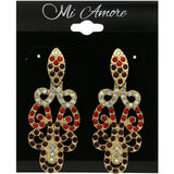 Mi Amore AB Finish Dangle-Earrings Gold-Tone/Red