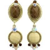 Mi Amore AB Finish Dangle-Earrings Gold-Tone/Brown