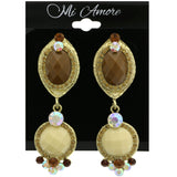 Mi Amore AB Finish Dangle-Earrings Gold-Tone/Brown