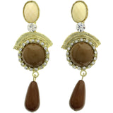 Mi Amore Dangle-Earrings Gold-Tone/Brown