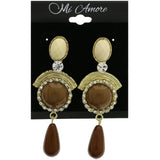 Mi Amore Dangle-Earrings Gold-Tone/Brown