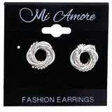 Mi Amore Knot Stud-Earrings Silver-Tone