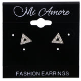 Mi Amore Triangle Stud-Earrings Silver-Tone