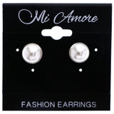 Mi Amore Simple Stud-Earrings White