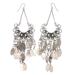 Silver-Tone Metal Dangle-Earrings #4961