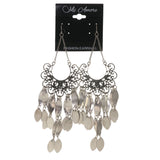 Silver-Tone Metal Dangle-Earrings #4961