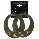 Spike Snake Skin Dangle-Earrings Green & Gold-Tone Colored #5238