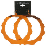 Mirrored Dangle-Earrings Orange & Gold-Tone Colored #5158