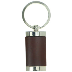Mi Amore Decorative Wood Accent Split-Ring-Keychain Silver-Tone/Brown