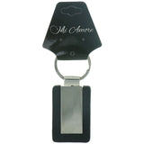 Mi Amore Engravable Split-Ring-Keychain Black/Silver-Tone