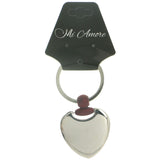 Mi Amore Engravable Split-Ring-Keychain Silver-Tone/Red