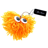 Googly-Eyed Yarn Monster Split-Ring-Keychain Orange