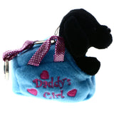 Daddy's Girl Coin Purse Heart Dog Stuffed Animal Decorative-Keychain Black/Blue