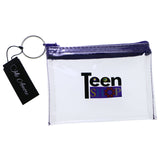 Teen Shop Flower Coin-Purse-Keychain Clear/Purple