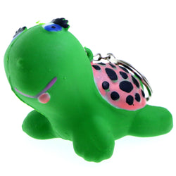 Turtle Long Eyelashes Squeeky Split-Ring-Keychain Green/Multicolor