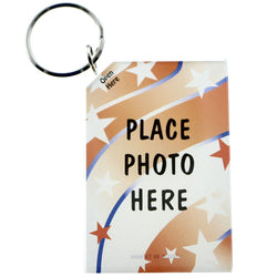 Split-Ring Holds 2x3 Photo Picture-Frame-Keychain Clear/Silver-Tone