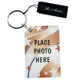 Split-Ring Holds 2x3 Photo Picture-Frame-Keychain Clear/Silver-Tone