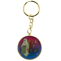 Halloween Trick or Treat Ghost Split-Ring-Keychain Multicolor/Gold-Tone