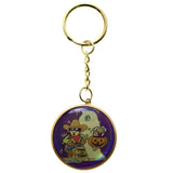 Halloween Trick or Treat Ghost & Cowboy Split-Ring-Keychain Multicolor Gold-Tone