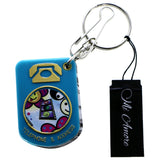 Mini Telephone and Address Book Split-Ring-Keychain Blue/Multicolor