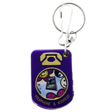 Mini Telephone and Address Book Split-Ring-Keychain Purple/Multicolor