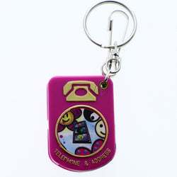 Mini Telephone and Address Book Split-Ring-Keychain Pink/Multicolor