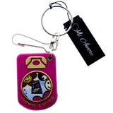 Mini Telephone and Address Book Split-Ring-Keychain Pink/Multicolor