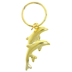 Dolphin  Split-Ring-Keychain Gold-Tone
