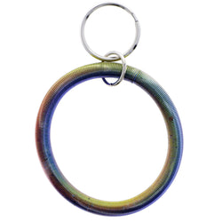 AB Finish Spring-Like Split-Ring-Keychain Multicolor/Silver-Tone