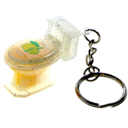 Toilet Lipgloss Lemon Split-Ring-Keychain Yellow/Clear