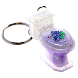 Toilet Lipgloss Grape   Split-Ring-Keychain Purple/Clear