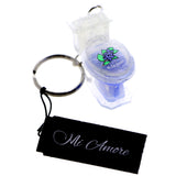 Toilet Lipgloss Blueberry Split-Ring-Keychain Blue/Clear