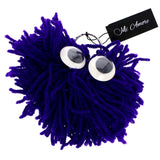 Googly-Eyed Yarn Monster Split-Ring-Keychain Purple