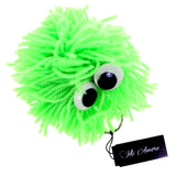 Googly-Eyed Yarn Monster Split-Ring-Keychain Green