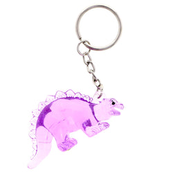 Stegosaurus Dinosaur Split-Ring-Keychain Purple/Clear