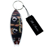 Mad Man Surf Board Eyes Split-Ring-Keychain Brown/Black