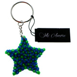 Squishy Spike Star Split-Ring-Keychain Blue/Green