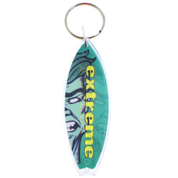 Cartoon Surf Board Extreme Split-Ring-Keychain Green/Yellow