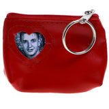 Coin-Purse Picture-Frame-Keychain Red/Silver-Tone