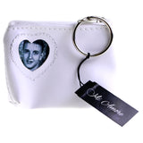Coin-Purse Picture-Frame-Keychain White/Silver-Tone