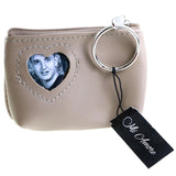 Coin-Purse Picture-Frame-Keychain Brown/Silver-Tone