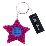 Squishy Spike Star Picture-Frame-Keychain Pink/Purple