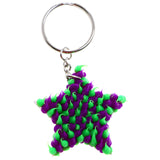 Squishy Spike Star Split-Ring-Keychain Purple/Green