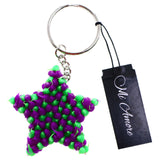 Squishy Spike Star Split-Ring-Keychain Purple/Green