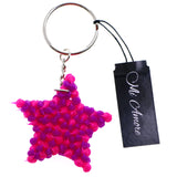 Squishy Spike Star Split-Ring-Keychain Purple/Pink