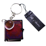 Mini Astrology Book Includes Magnifying Glass Split-Ring-Keychain Purple/Red