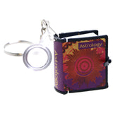 Mini Astrology Book Includes Magnifying Glass Split-Ring-Keychain Purple/Red