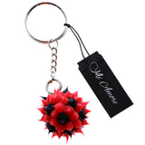 Squishy Spike Ball Split-Ring-Keychain Red/Black