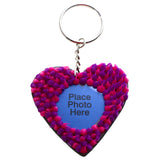 Squishy Spike Heart Split-Ring-Keychain Purple/Pink