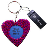 Squishy Spike Heart Split-Ring-Keychain Purple/Pink